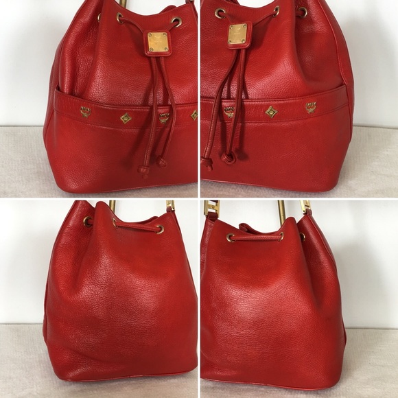 MCM Red Bucket Crossbody Bag with Wallet - Picture 5 of 15